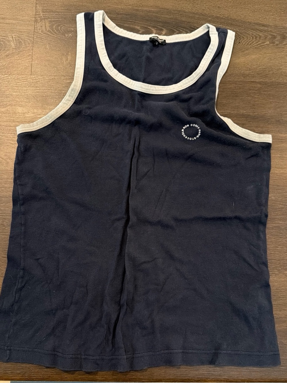 Men's Navy Tank Top with White Trim